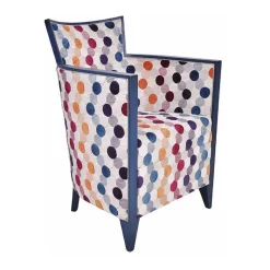 Nathan Fauteuil art déco fabriqué en France en tissu et bois massif