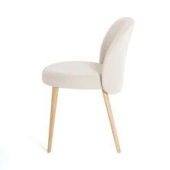 Neo Mobitec ® Chaise cosy confortable en tissu et pieds bois