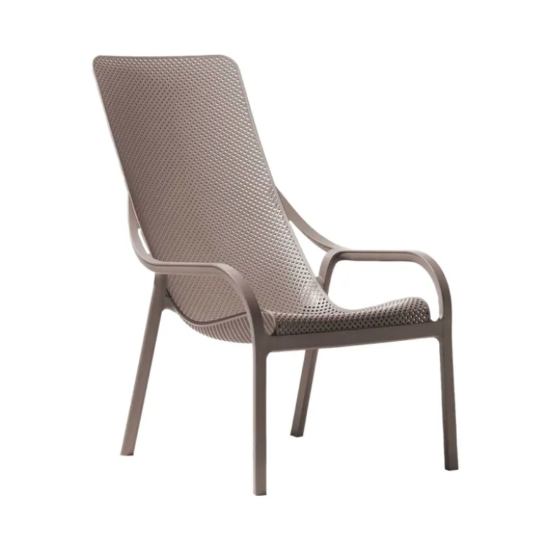 Net Lounge Fauteuil lounge extérieur en polypropylène recyclable empilable