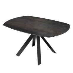 New AustinTable moderne en céramique extensible avec pieds en métal noir