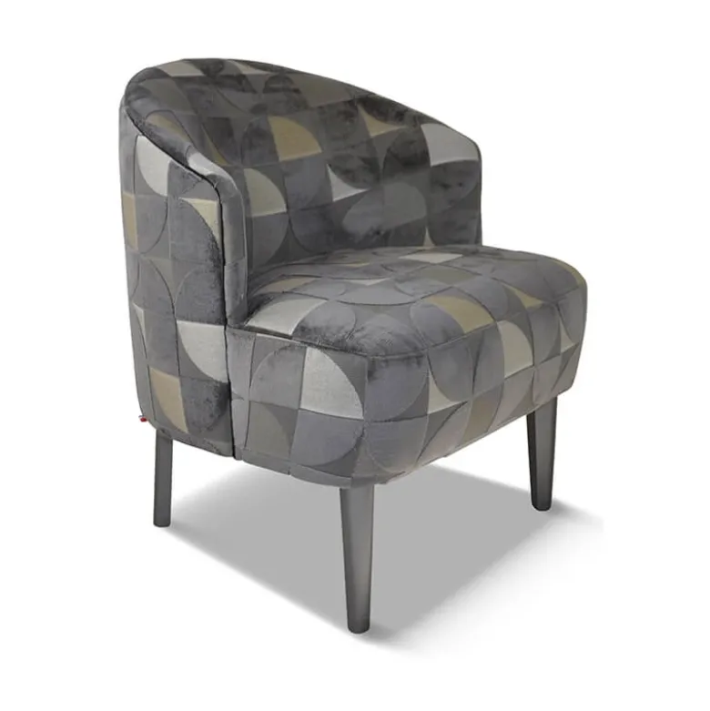Nico Fauteuil confortable en tissu et en bois fabriqué en France