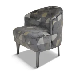 Nico Fauteuil confortable en tissu et en bois fabriqué en France