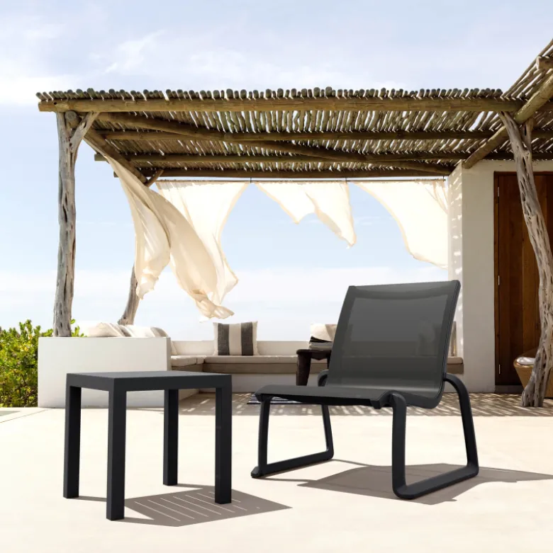 Ocean Side Table basse d’appoint carrée en résine pour jardin
