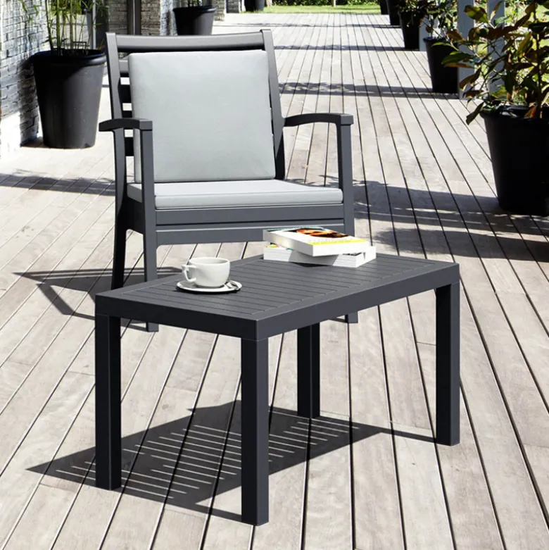 Ocean Table basse de jardin en résine rectangulaire