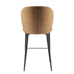 Odette Tabouret snack en tissu bicolore avec pieds en métal