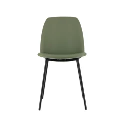 Olivia Chaise tendance rembourrée en simili avec pieds en métal