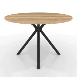 Onyx Table ronde en stratifié avec pieds en métal moderne