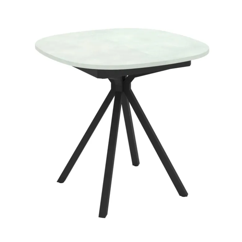 Onyx Table snack carrée avec bords arrondis en stratifié et pieds en métal