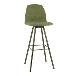 Osaka Tabouret de bar moderne en tissu et pieds en métal