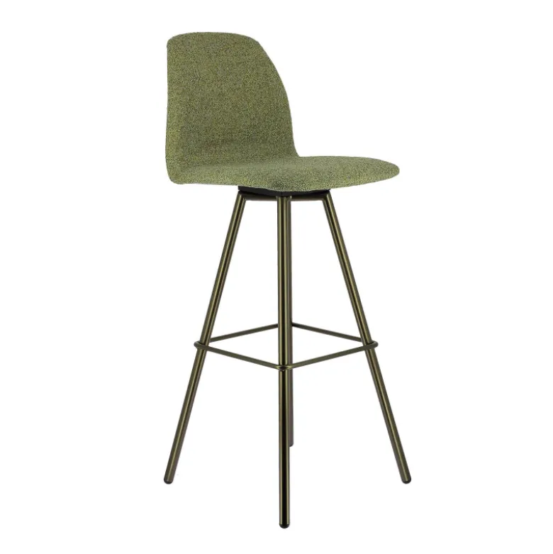 Osaka Tabouret de bar moderne en tissu et pieds en métal