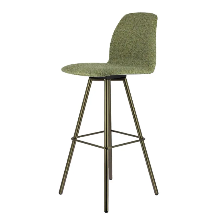Osaka Tabouret de bar moderne en tissu et pieds en métal