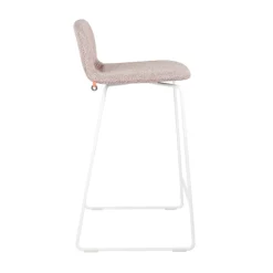 Pamp Mobitec ® Tabouret snack design en tissu avec dossier bas et pieds en métal