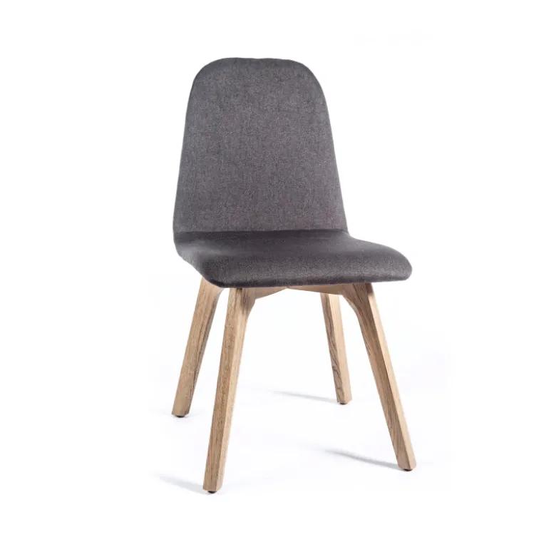 Pandora Chaise de salle à manger moderne en tissu et bois