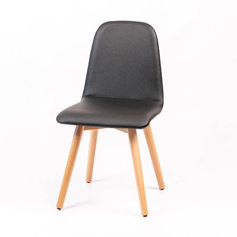 Pandora Chaise rembourrée avec pieds coniques en bois