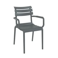 Paris Fauteuil de jardin empilable en polypropylène avec accoudoirs