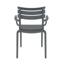 Paris Fauteuil de jardin empilable en polypropylène avec accoudoirs