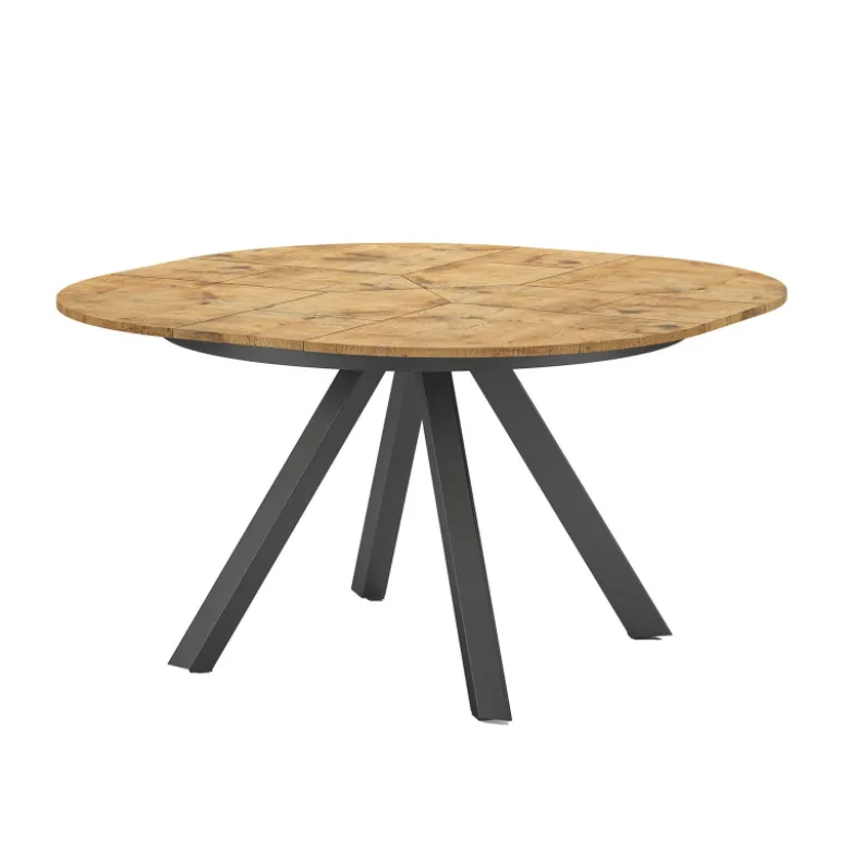 PetaloTable ronde design extensible avec pieds en métal