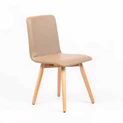 Plaza Chaise moderne rembourrée avec pieds en bois coniques