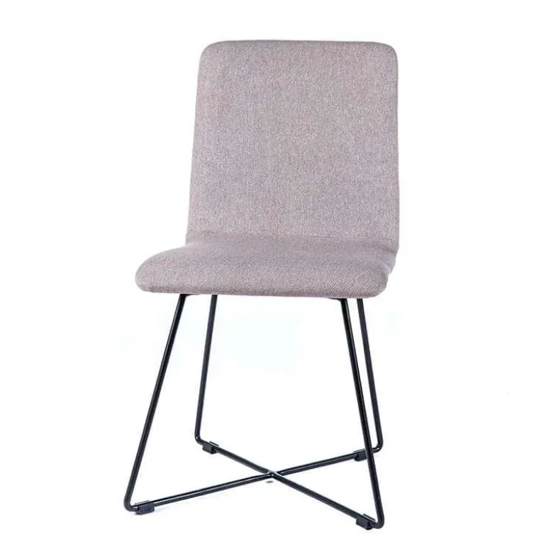 Plaza diamant Chaise design en tissu avec pieds filaires en métal noir
