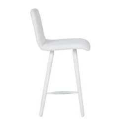 Plaza Tabouret snack scandinave en tissu et pieds coniques en bois