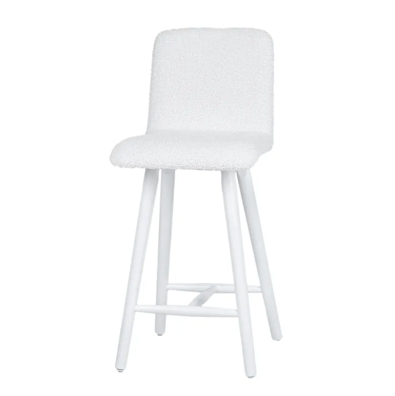 Plaza Tabouret snack scandinave en tissu et pieds coniques en bois