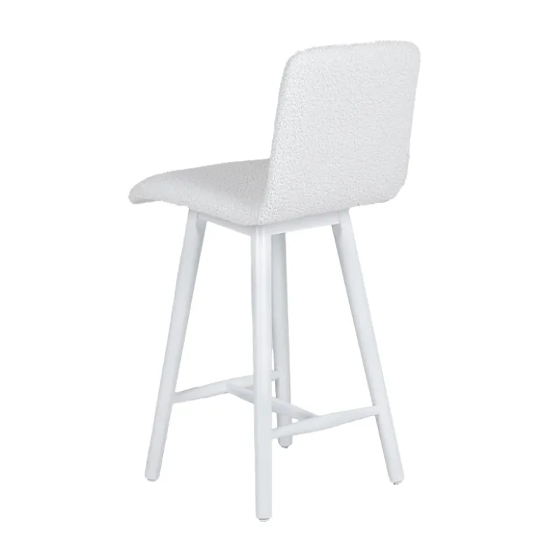 Plaza Tabouret snack scandinave en tissu et pieds coniques en bois