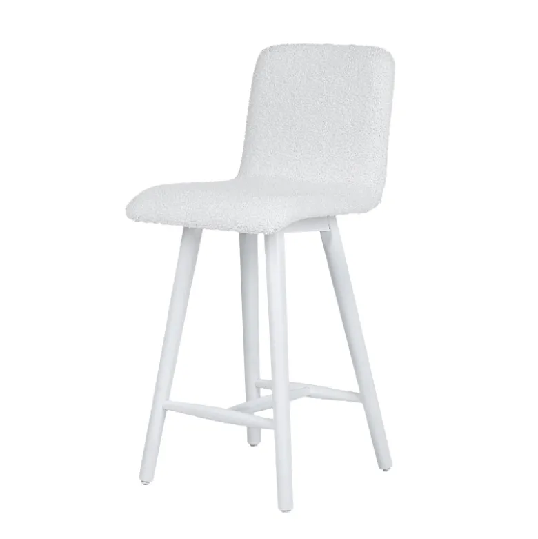 Plaza Tabouret snack scandinave en tissu et pieds coniques en bois