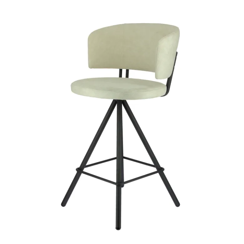 Prélude Tabouret snack en tissu et pieds métal