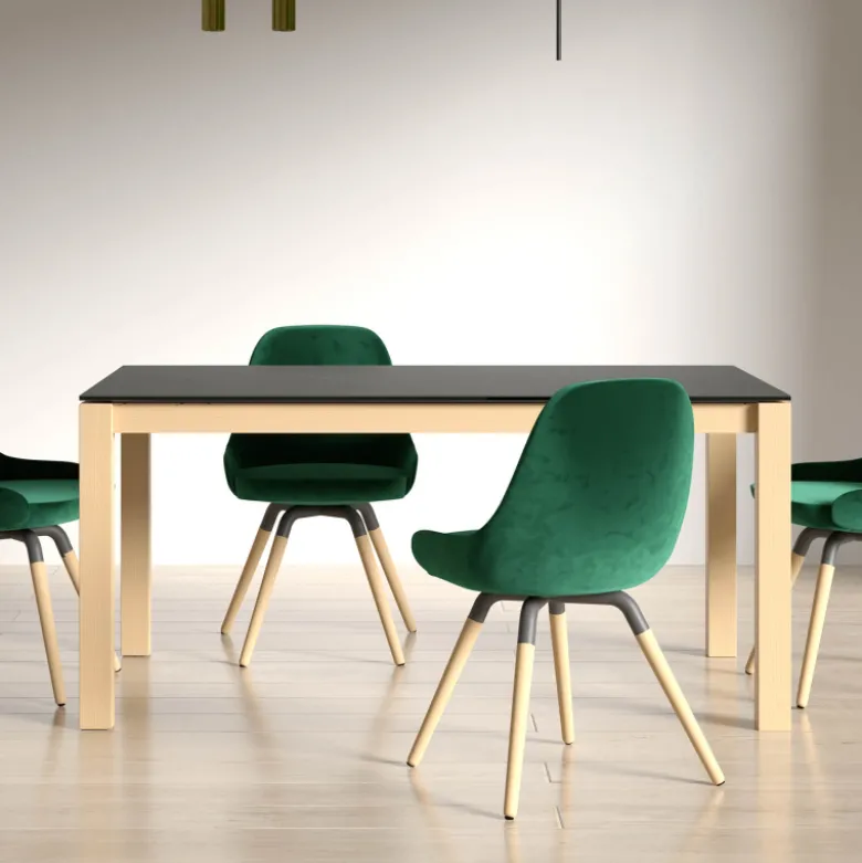 Quadra Table moderne en céramique extensible