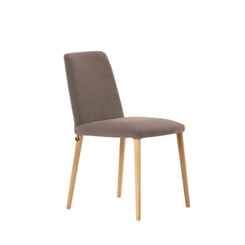 Rob C01 Mobitec® Chaise moderne en tissu rembourrée avec pieds en bois massif