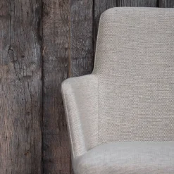 Rob C02 Mobitec® Fauteuil de salle à manger cocooning en tissu et pieds bois