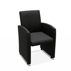 Sarah Fauteuil de table rembourré en synthétique avec roulettes