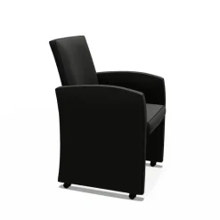 Sarah Fauteuil de table rembourré en synthétique avec roulettes
