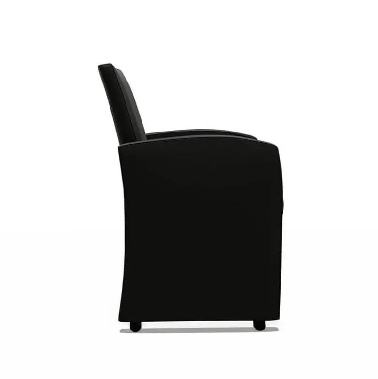 Sarah Fauteuil de table rembourré en synthétique avec roulettes