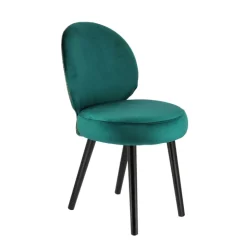 Severus Chaise cosy bicolore en tissu avec pieds bois