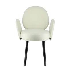 Severus Fauteuil cosy en tissu avec pieds bois