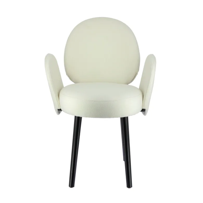 Severus Fauteuil cosy en tissu avec pieds bois