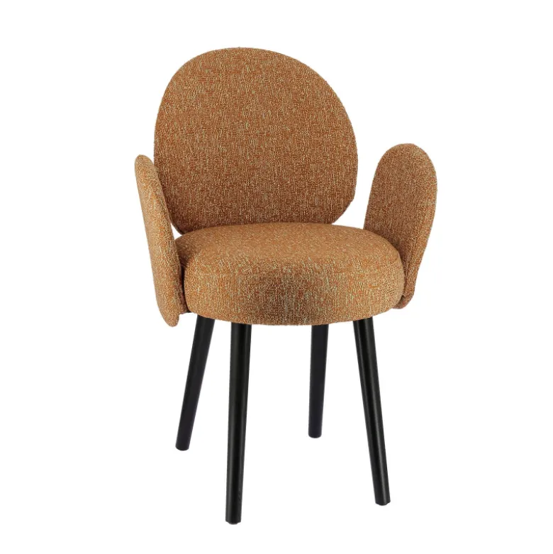 Severus Fauteuil cosy en tissu avec pieds bois