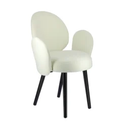 Severus Fauteuil cosy en tissu avec pieds bois
