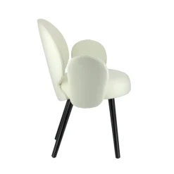 Severus Fauteuil cosy en tissu avec pieds bois