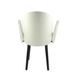 Severus Fauteuil cosy en tissu avec pieds bois