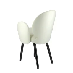 Severus Fauteuil cosy en tissu avec pieds bois