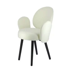 Severus Fauteuil cosy en tissu avec pieds bois
