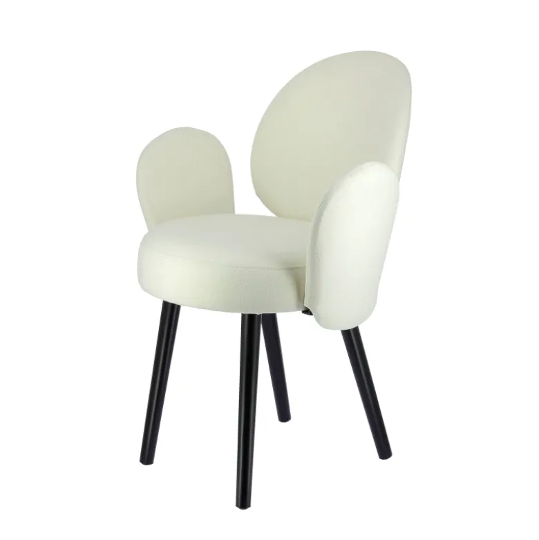 Severus Fauteuil cosy en tissu avec pieds bois