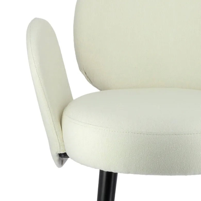 Severus Fauteuil cosy en tissu avec pieds bois