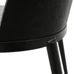SimoneChaise bimatière en tissu dossier bois avec pieds en métal