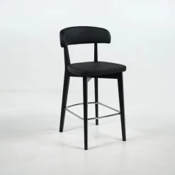 Siren Tabouret snack en bois massif avec assise et dossier rembourrés