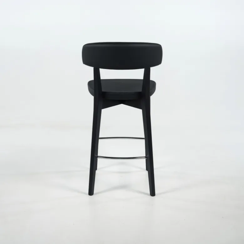 Siren Tabouret snack en bois massif avec assise et dossier rembourrés