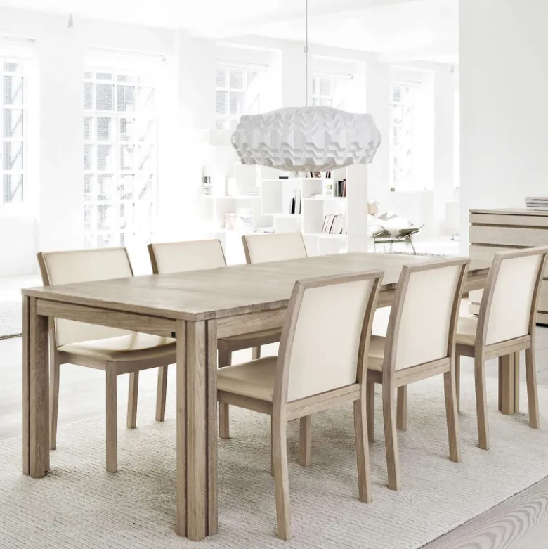 SM23/24 Table scandinave rectangulaire en bois avec allonges