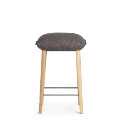 Soda Mobitec® Tabouret snack rembourré sans dossier en tissu et pieds bois